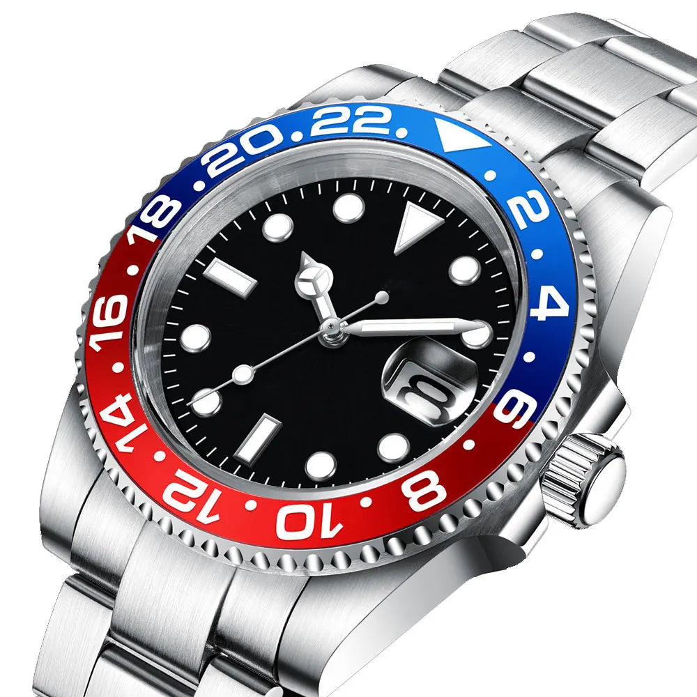 DIY Custom Logo 40MM Sapphire 8215Automatic NH35Mechanical MensRelogio Masculino WristWatch Sterile Dial Ceramic 10Bar Luminous