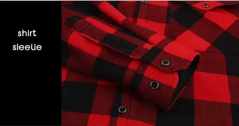 Plus Size Men's Hooded Plaid Shirt Warm Fleece Lined And Thickened Top Long Sleeve Outerwear For Autumn/Winter