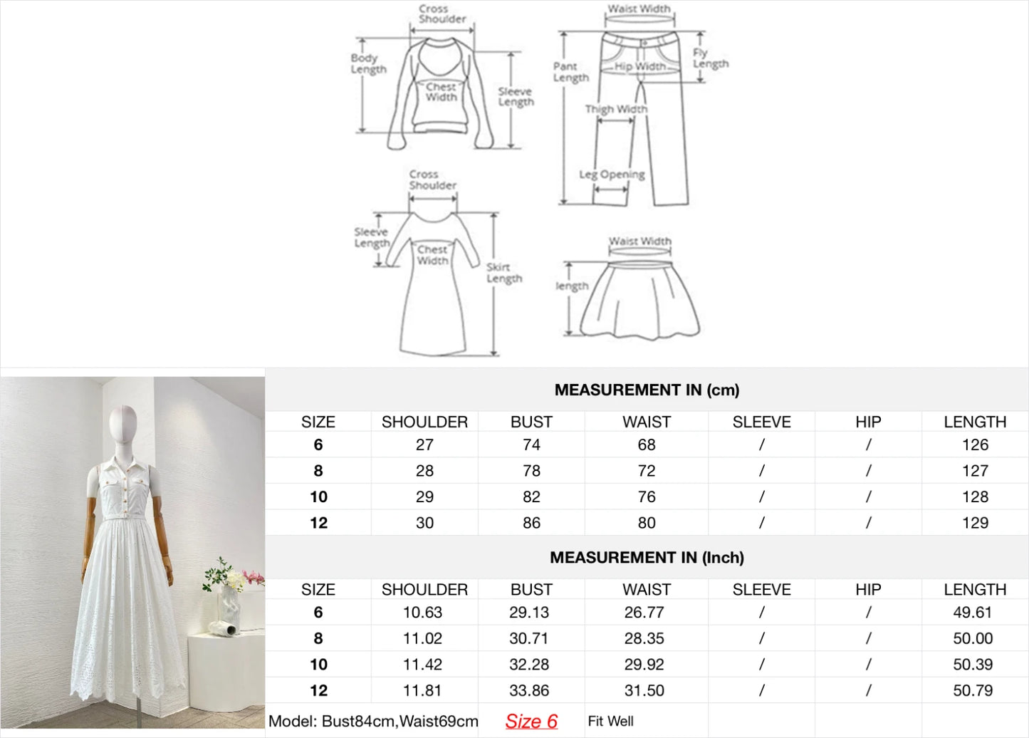 White Sleeveless Embroidery Midi Dress 2025 Top Quality