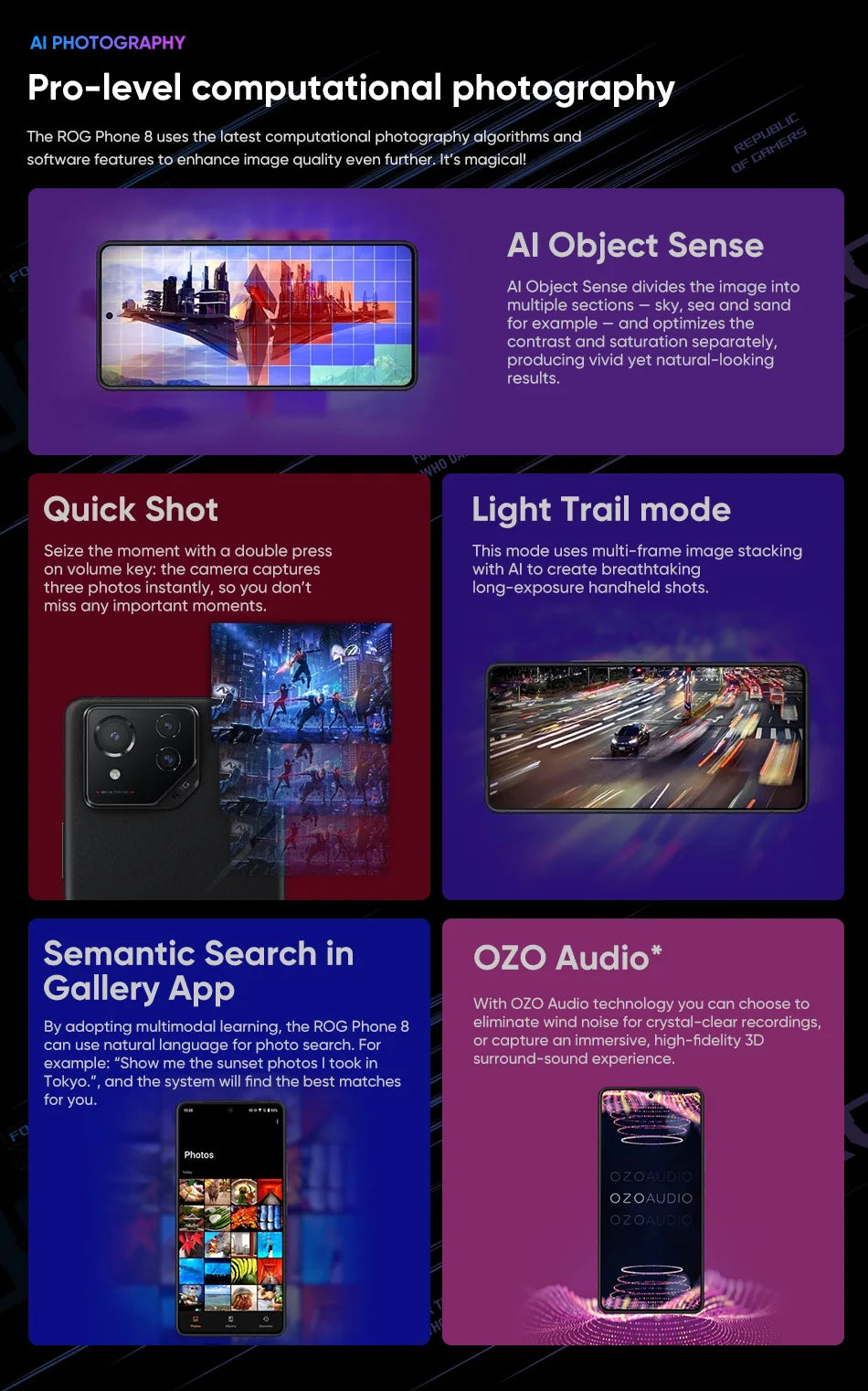 ROG Phone 8 5G Gaming Smartphone Snapdragon 8 Gen 3 AMOLED 165Hz ASUS Android Mobile for Gamers