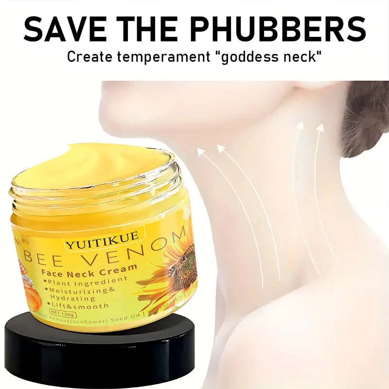 YUITIKUE Bee Venom Face & Neck Cream 120g - Plant-Based Formula, Moisturizing & Lifting, Fast Absorption, Day & Night Care