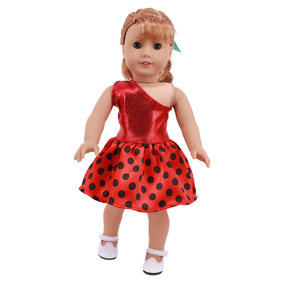 Baby Girls Dress Dolls Clothes Daily Fashion Dress For 18 inch American Doll Girl's Accessories 43Cm Baby Reborn,Generation Gift