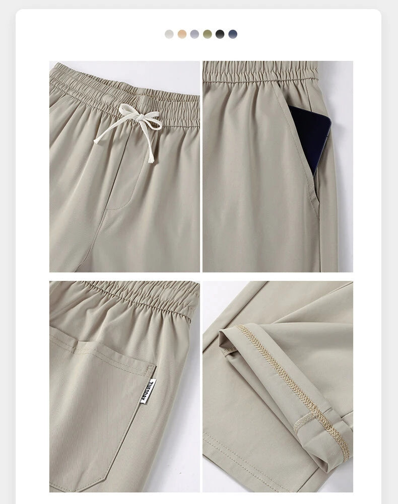 Summer Men's Elastic Waist Casual Pants Drawstring Jogger Pants Sports Wear Running Sweatpants 5XL