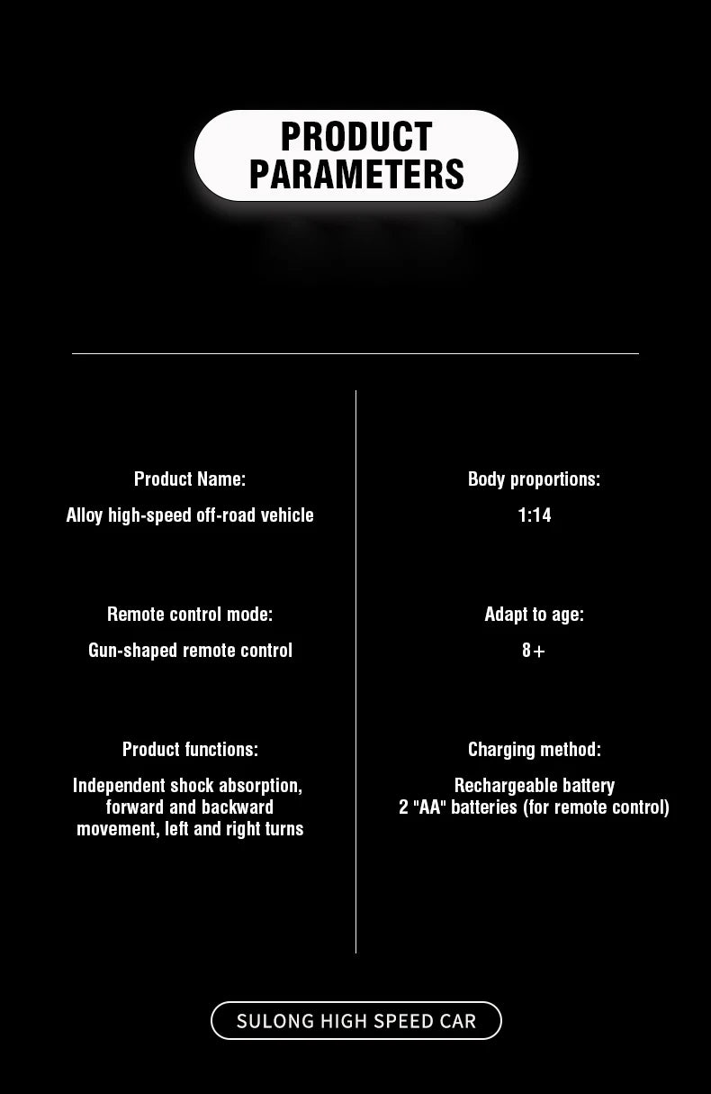 Rc Car 1/14 20Km/h High Speed Remote Control Alloy Car Off Road Crawler Climbing Truck All Terrains Toys Racing Profession Car