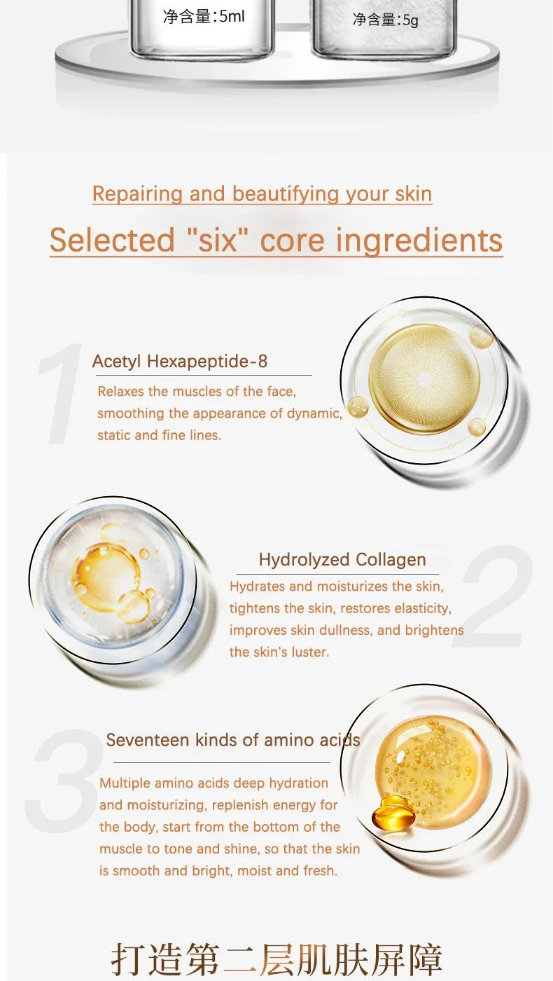 Korean Collagen Hyaluronic Acid Face Mask Repair Firming Lifting Improve Fine Lines Brighten Moisturiz Peptide Essence Skin Care