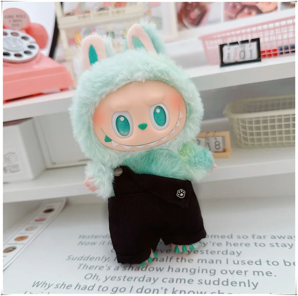 Para 15-17cm Labubu V1 V2 Idol muñeca traje sombrero monos ropa regalo Mini ropa de muñeca de peluche accesorios de atuendo