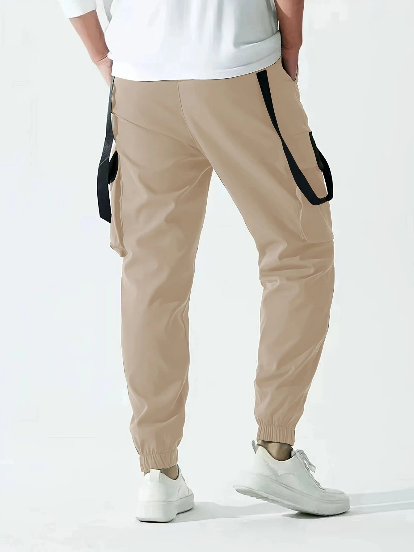Fashion Men's Casual Techwear Drawstring Multi Flap Pockets Cargo Pants Hip hop Joggers Pant