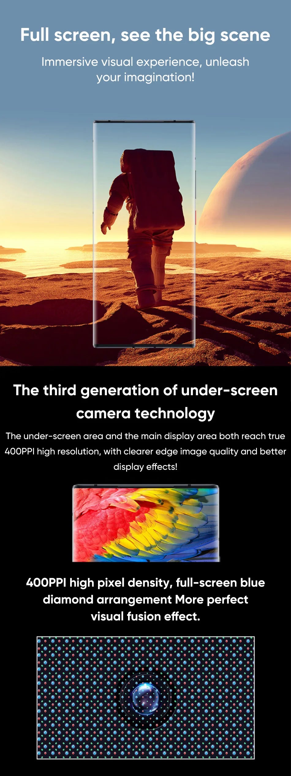 New ZTE Axon 40 Ultra Space Edition 5G Smartphone with UDC Tech Snapdragon 8 Gen 1 6.8" 120Hz AMOLED Display 5000mAh Battery