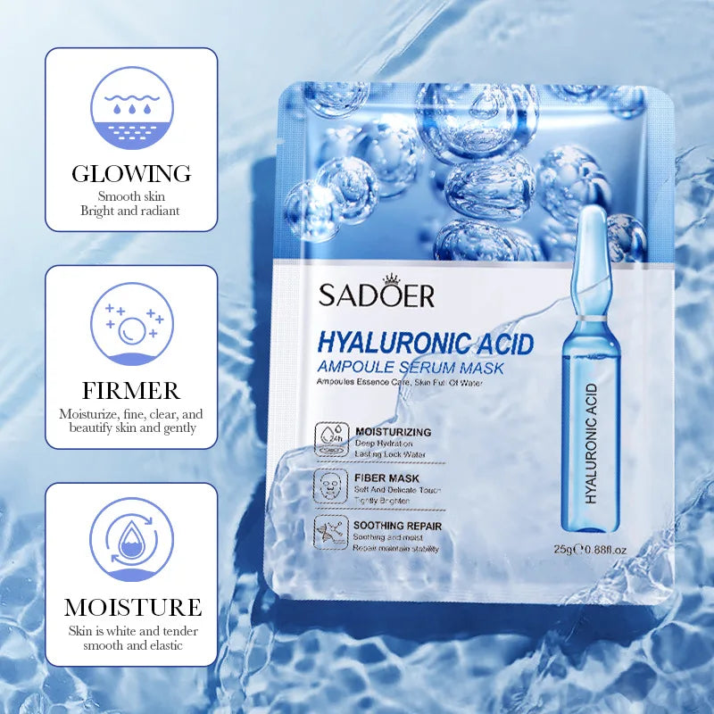 SADOER Hyaluronic Acid Facial Masks Face skincare Anti-aging Hydrating Moisturizing Anti Wrinkles Face Mask Skin Care Products