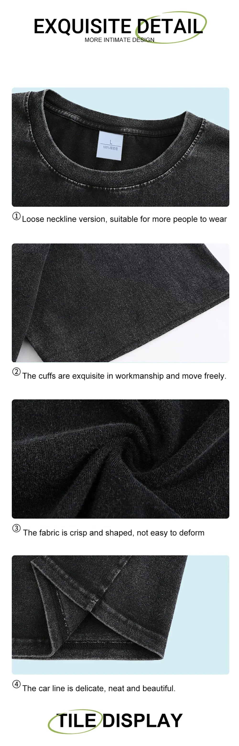 Summer men's washed T-shirt women's cotton loose round neck oversized T-shirt men's Korean Y2k top casual retro