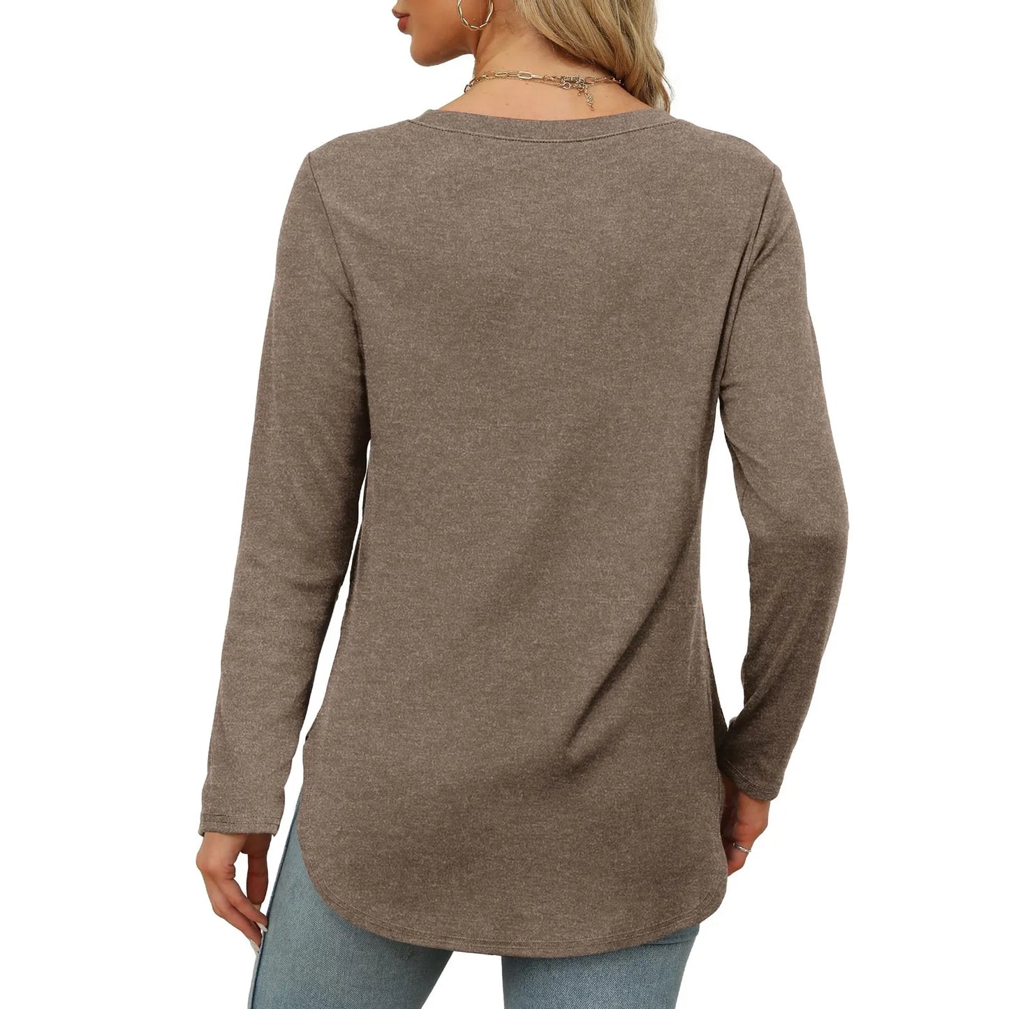 Traf 2024 Mujer Womens Long Sleeve Round Neck Shirts Side Split Basic Loose Tunic Tops Casual Shirts Ropa De Mujer Fashion