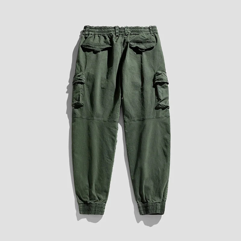 Spring and autumn trendy Cargo pants for men, slim, leggings, ruffian and handsome trousers, American multi bag pants, outdoor v