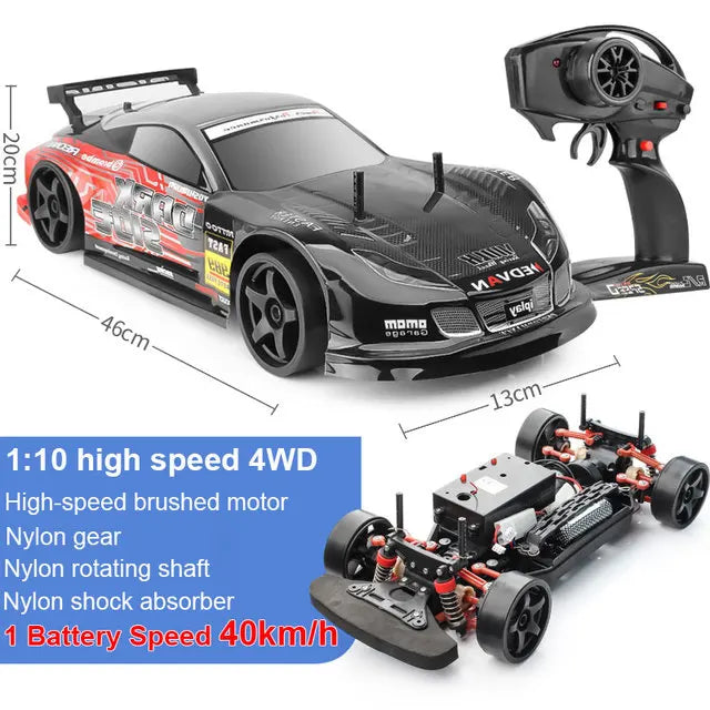1:10 70km/H Remote Control Car 4wd High Speed Drift 2.4g Rc Car Shock Absorber Anti-Collision Rc Toys Christmas Gift