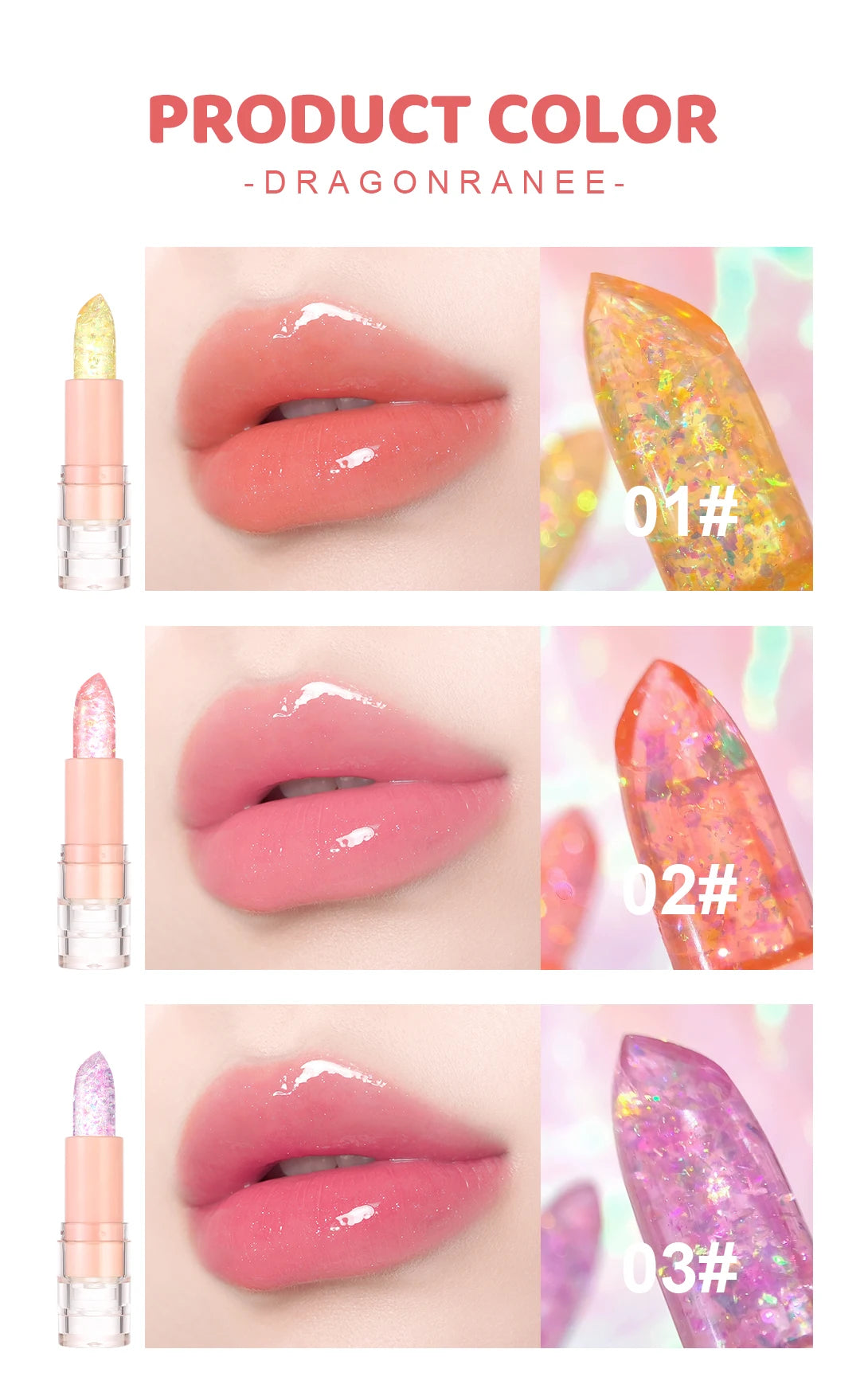 Lipstick Is Moisturizing, Non-Sticky, Long-Lasting, Moisturizing, Hydrating, Lip Gloss, Color-Changing, Fine Glitter, Color-Preserving, Waterproof, Non-Stick Lipstick