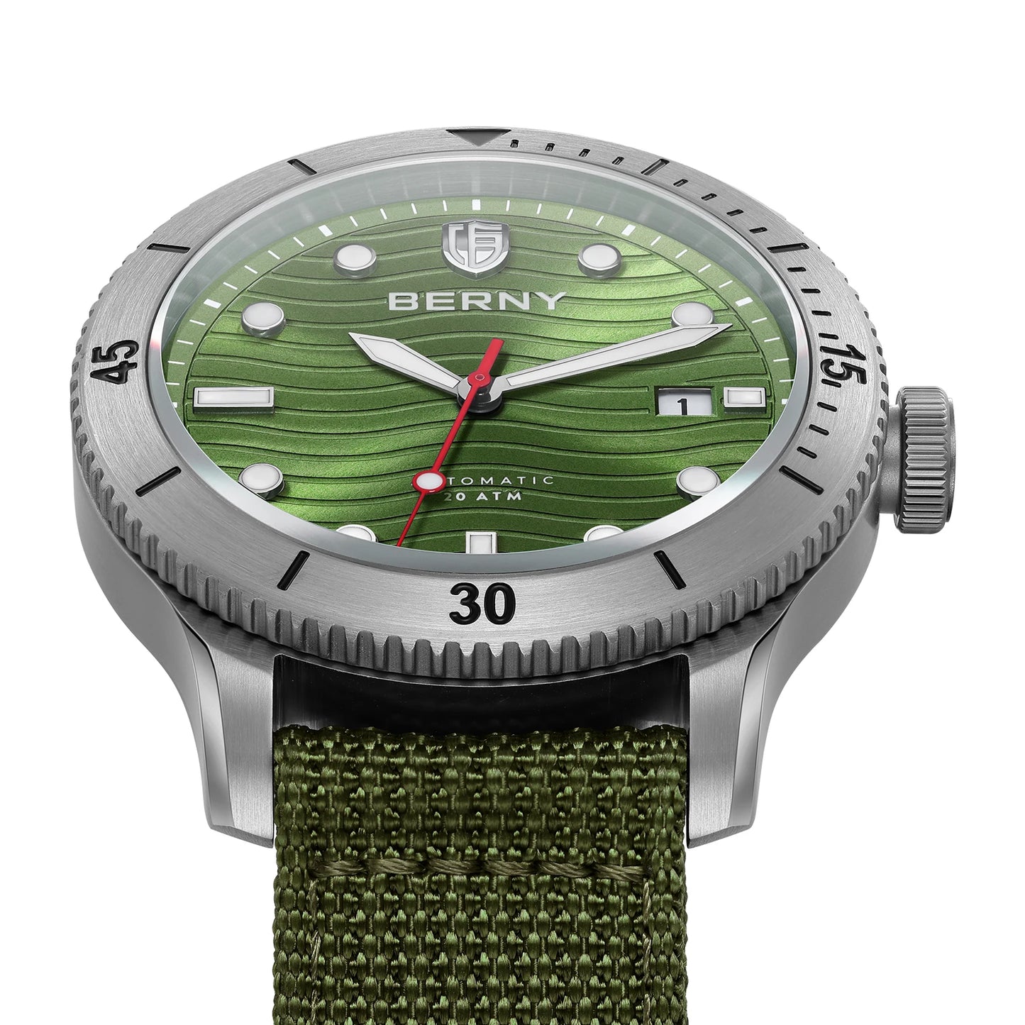 BERNY Top Automatic Diver Watch for Men PT5000 Movement 20ATM Waterproof Luminous Sapphire Lens Sport Swimming Diving Watch Men