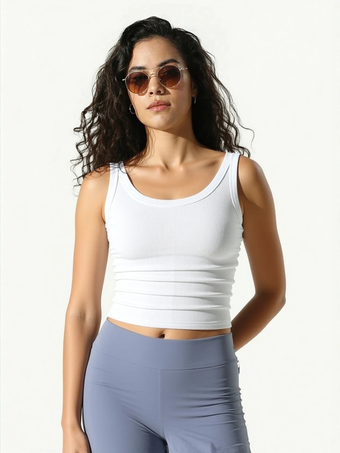 Cotton Solid Tank Top Women Sleeveless Tight Ribbed White Fashion Knit Vest Straps Summer Casual Fitness Sporty Basic Clothing