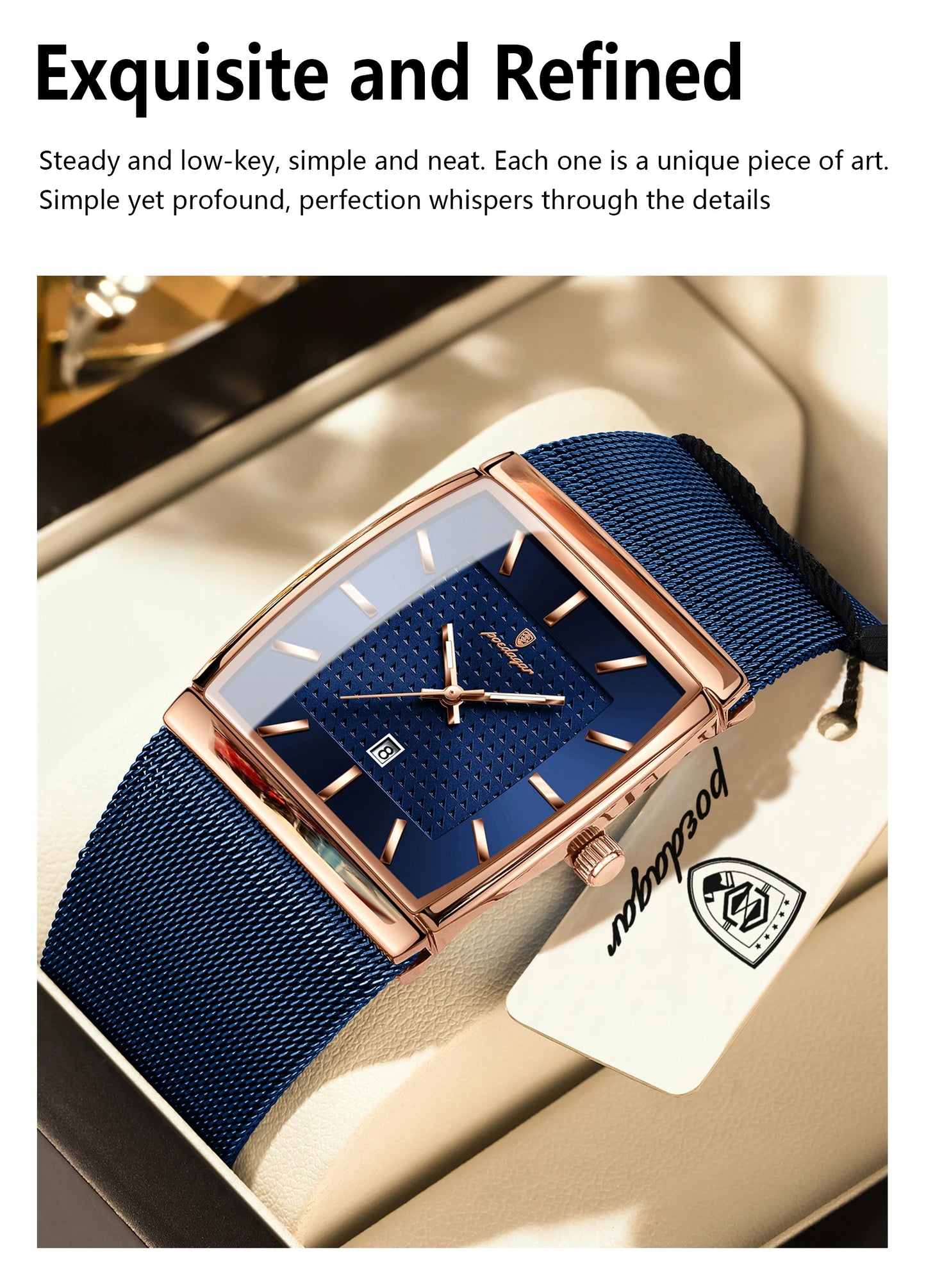 POEDAGAR Luxury Fashion Men Clock Stainless Steel Mesh Date Waterproof Luminous Man Wristwatch Quartz Casual Men's Watches Reloj