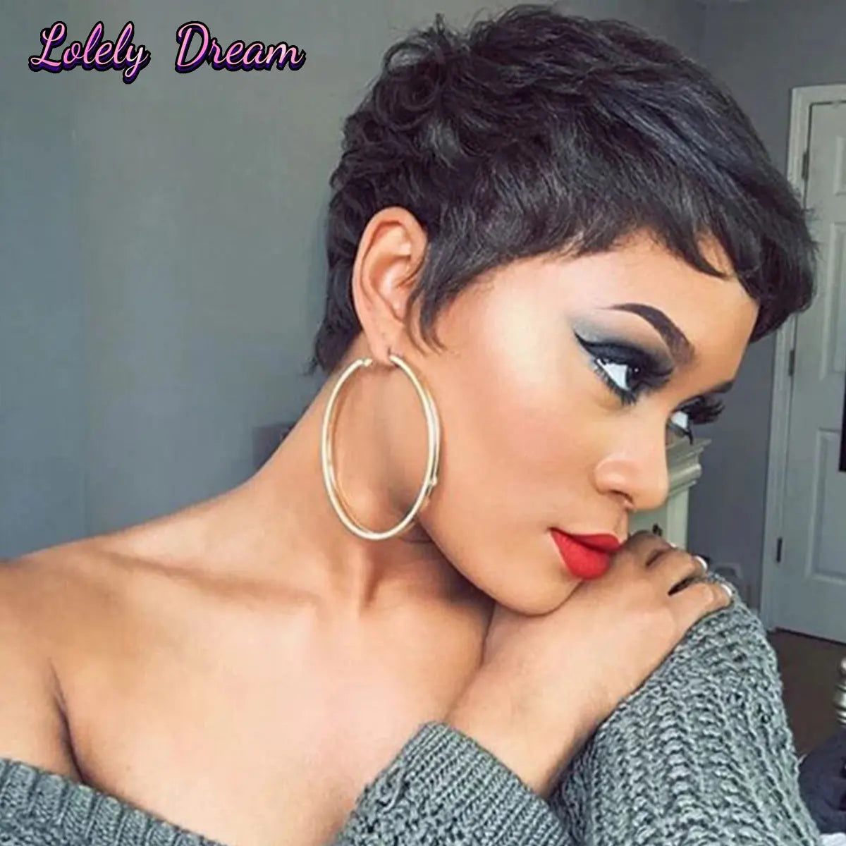 Brazilian Remy Pixie Cut Wigs Human Hair Short Prepluck Wig Full Machine Made Human Hair Wigs For Black Women