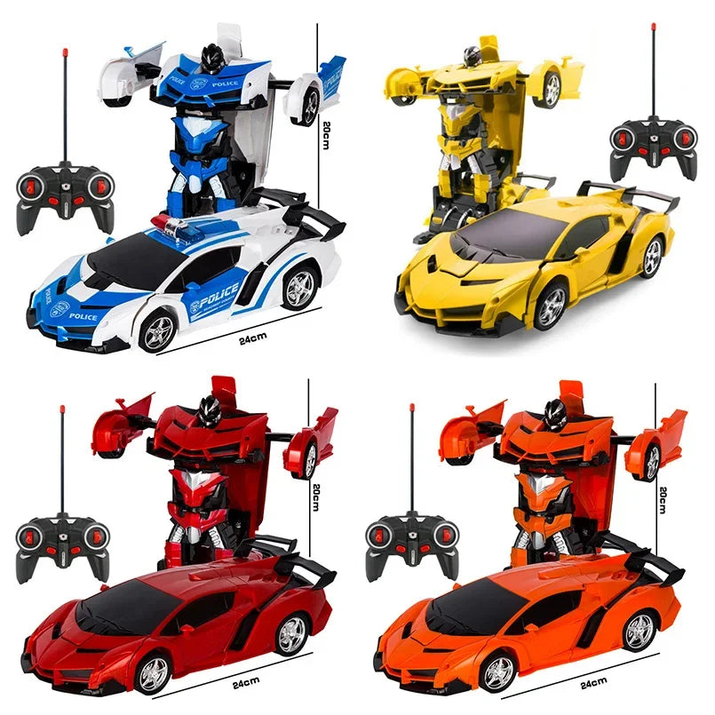 Electric RC Car 2 In 1 Transformation Robots Sports Vehicle Model Robots Boys Toys Remote Cool RC Deformation Cars Kid Toy Gifts