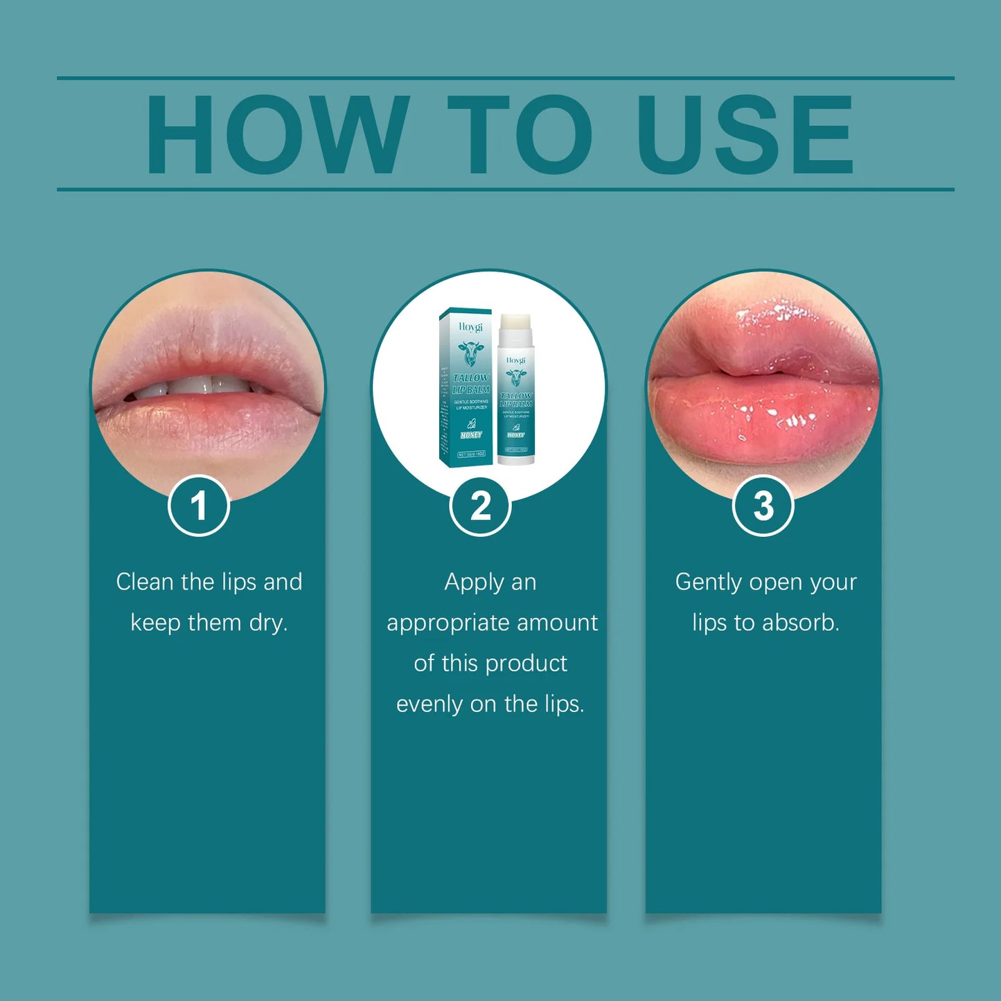 Tallow Lip Balm Deep Moisturizing Removes Dead Skin Gentle Soothing Lip Fades Lip Lines Smoothing Plumps Lips Care