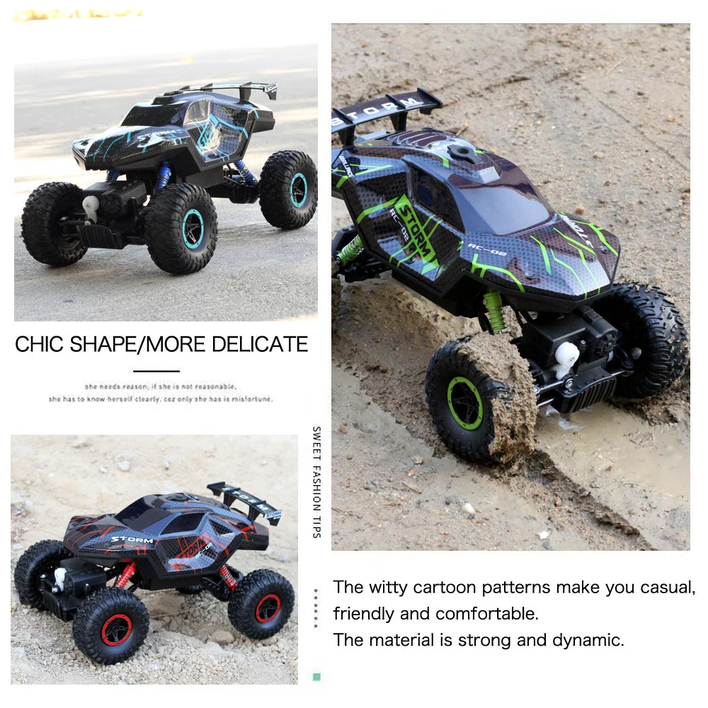 1:16 RC Car 2.4G Four Wheel Drive High-Speed Remote Control Drift Racing Car With LED Lights 4WD RC Car Model Toys for Boys Kid