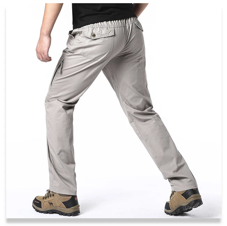 High Quality Men's Cotton Cargo Pants Casual Multiple Pocket Tacitcal Pants Spring Autumn Outdoor Camping Hiking Work Pants