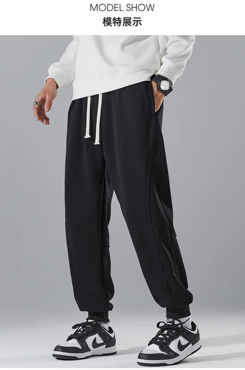 Spring Men's Jogger Pants Elastic Sport Sweatpants Big Size Plus Large 6XL 7XL 8XL Casual Fashion Grey Calf Trouser Autumn Cargo