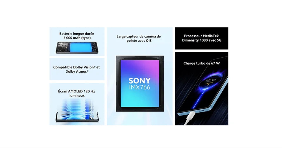 Xiaomi Redmi Note 12 5G Smartphone Global Version 4GB 128GB 6.67 ”Amoed FHD + Snapdragon® 4 48MP Main Camera 33W fast Charge