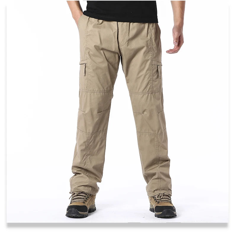High Quality Men's Cotton Cargo Pants Casual Multiple Pocket Tacitcal Pants Spring Autumn Outdoor Camping Hiking Work Pants