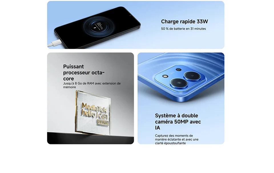 Xiaomi Redmi 15C, Smartphone, 6.9" Screen, 120 Hz, MediaTek Helio G81-Ultra, 6000mAh battery, 50MP Camera, IP64