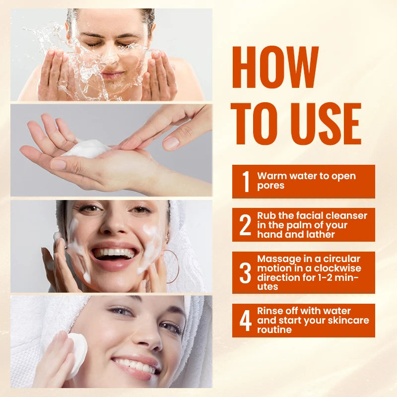 Natural VitaminC Cleanser All Face Wash 150ml Deep Cleans Dissolves Grease Brightens Skin Good With Hyaluronic acid