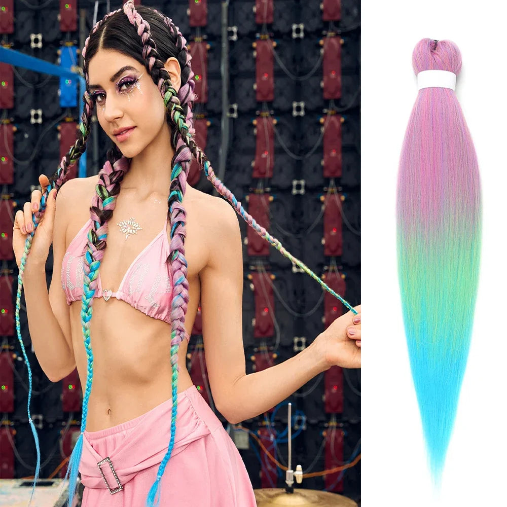 Braiding Hair Pre-stretched 26Inch Hair Extensions for Afro Crochet Braids Synthetic Fake Hair DIY Multi-Color Optio Jumbo Braid