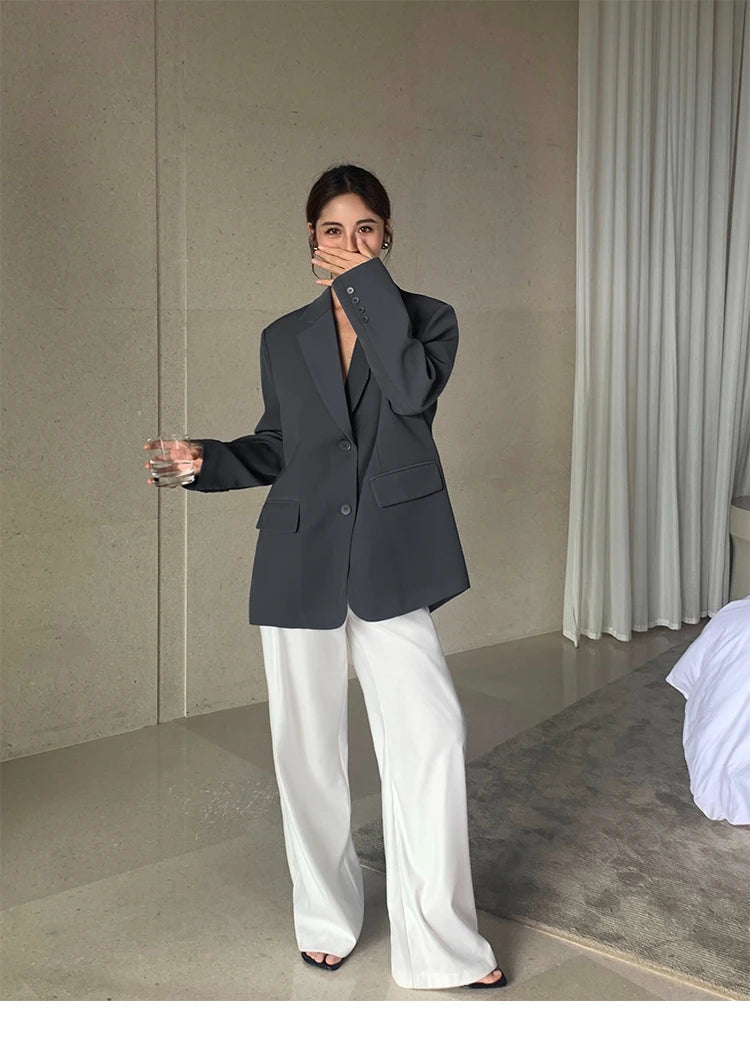 Multicolor Office High-waisted Wide-leg Suit Pants Women's 2025 Autumn Loose and Drape Casual Straight Mopping Trousers