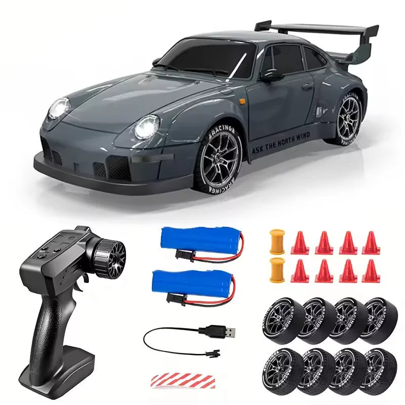 RC Drift Car 1/24 4WD Mini RC Racing Vehicle Model High Speed 2.4G Radio Half Scale with Light Remote Control Car Drive Gifts