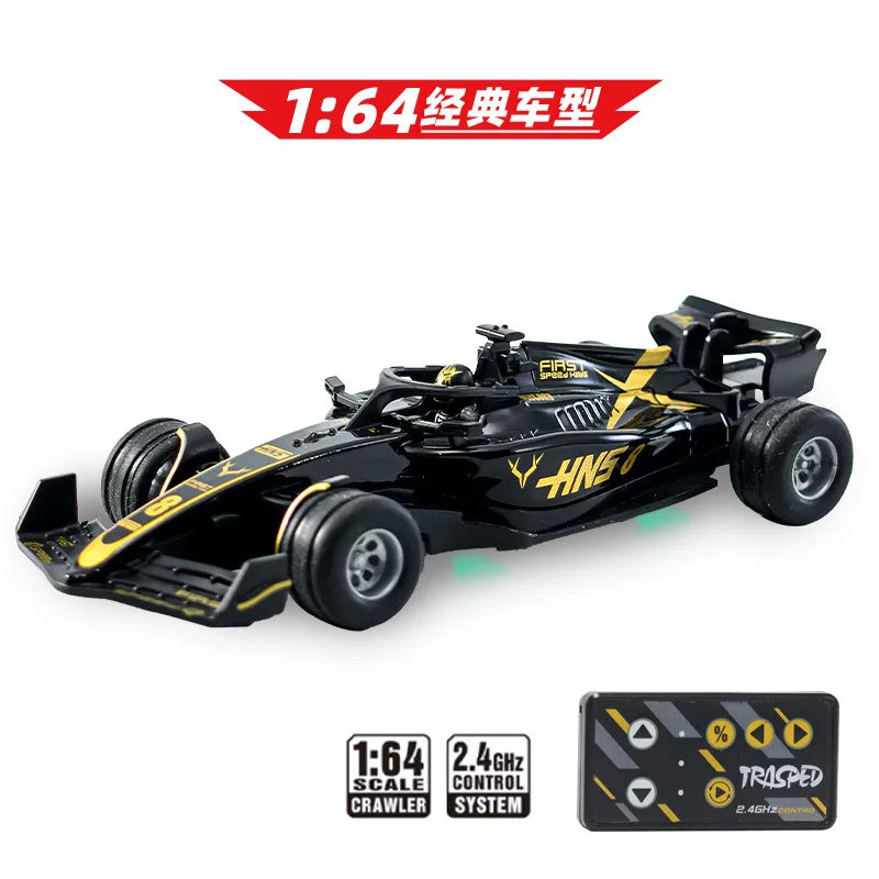 2025 New RC car August Product 1:64 Mini Alloy Car Model, Adjustable Lighting Formula Racing, Children's Remote Control Car