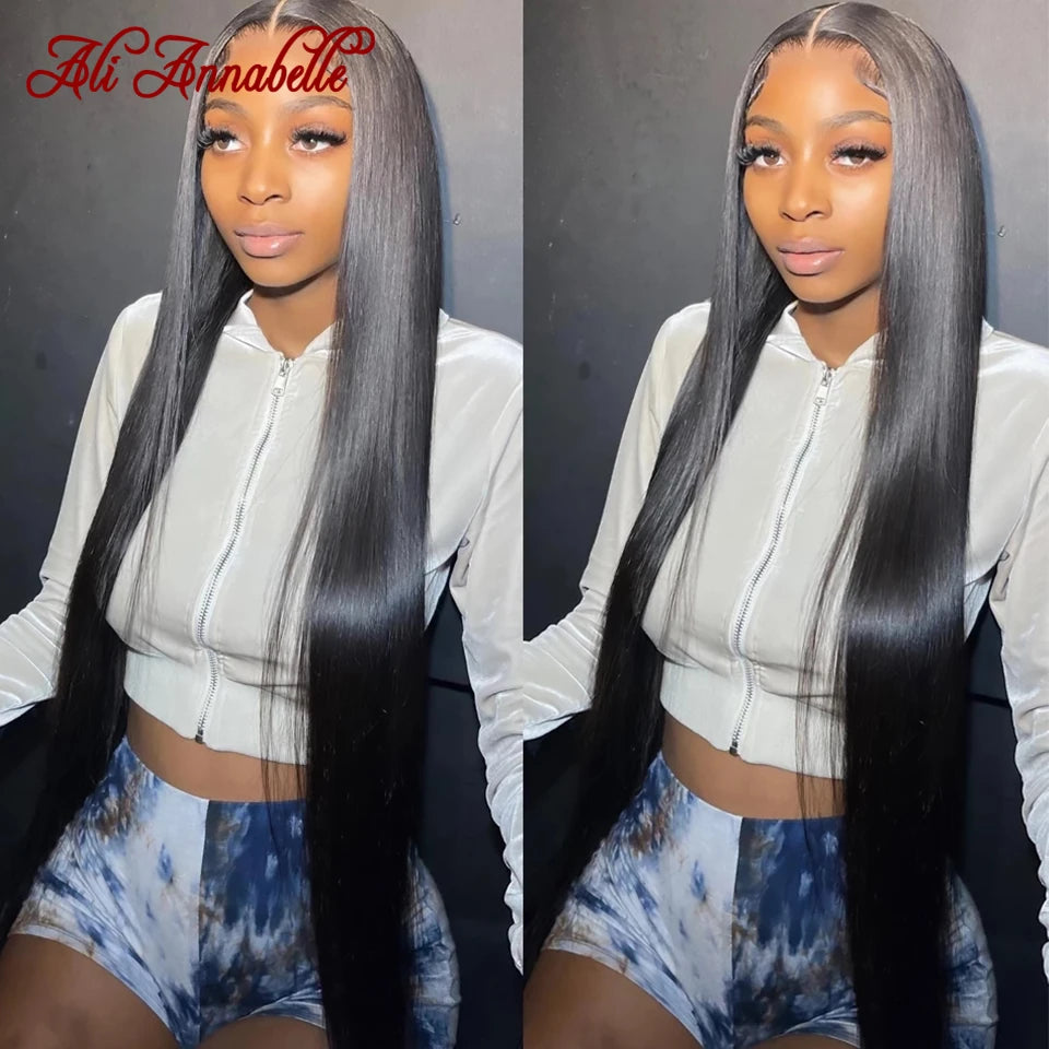 Malaysian Straight Lace Front Wigs Preplucked 13x4 13x6 Transparent Lace Frontal Wig Ali Annabelle Lace Front Human Hair Wigs