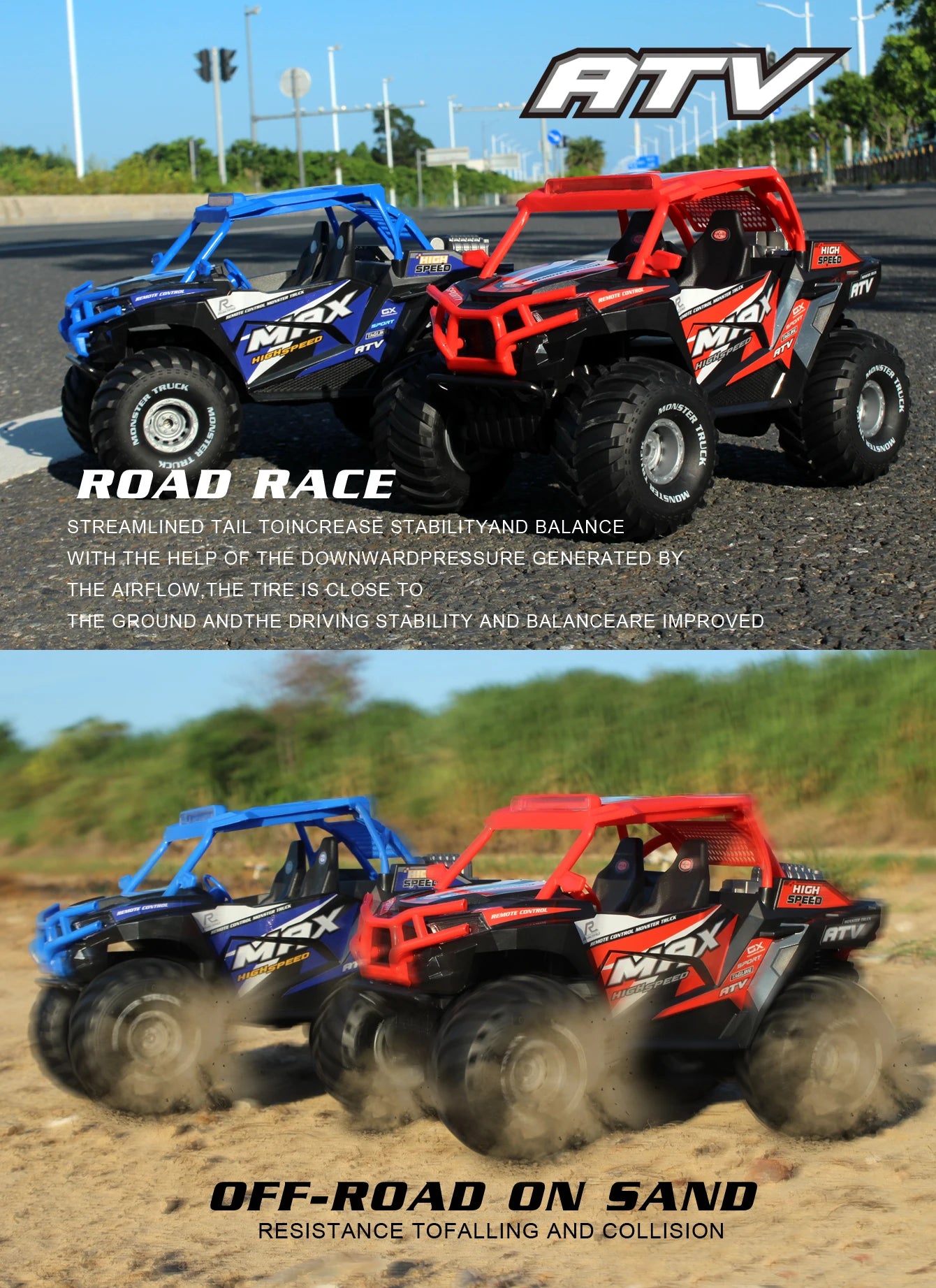 RC Car for Kids, 4WD Buggy Alloy, High Horsepower, Climbing, Rechargeable, Drop Resistant, Toys for Boys, Racing