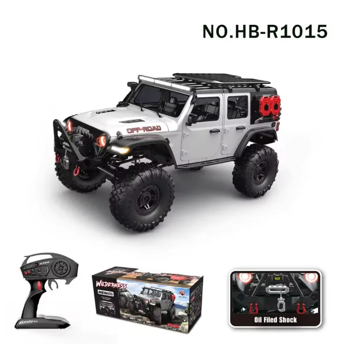 RC Car 1/10 HB RTR Remote Control Vehicle 2.4G Full Proportional Rock Crawler LED Light 4WD Off-Road Climbing Truck Toys Gifts