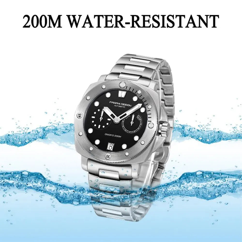 PAGANI Design New Men Automatic Mechanical Watches Diver Watch For Top Brand Luxury 200M Waterproof AR Sapphire Watch for Men