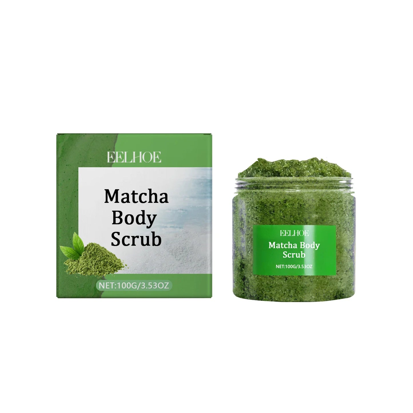 Sea Salt Body Scrub Cleansing Pores Purifying Remove Dead Skin Improve Dry Rough Skin Smoothing Exfoliating Green Tea Scrub 100g