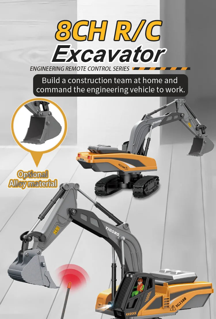 RC Car Children Toys Remote Control Car Toys For Boys Radio Control Excavator Dump Truck Bulldozer Electric car Kids Toys Gift