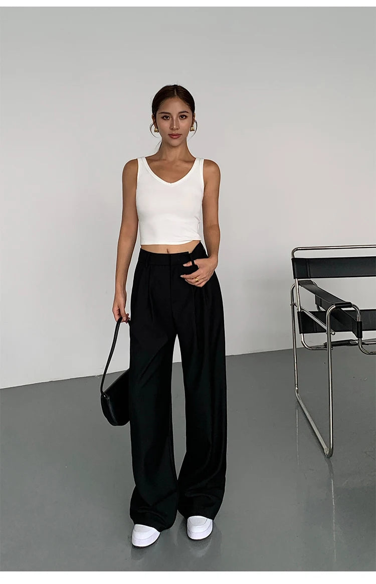 Multicolor Office High-waisted Wide-leg Suit Pants Women's 2025 Autumn Loose and Drape Casual Straight Mopping Trousers