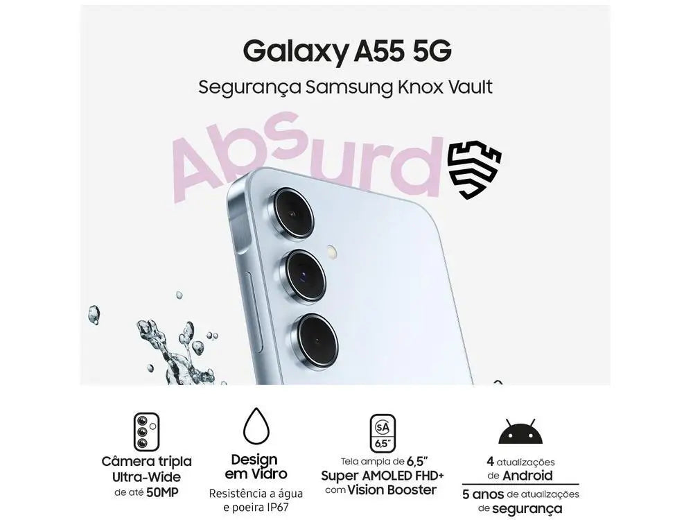 Smartphone Samsung Galaxy A55 128GB Dark Blue 5G 8GB RAM 6,6 "Camera. Triple + Selfie 32MP Dual Chip