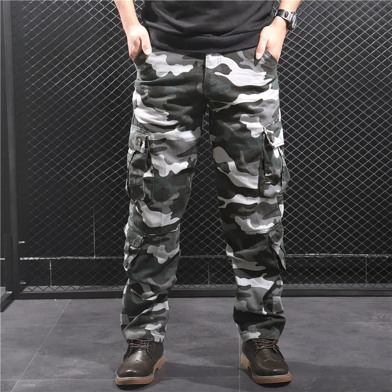Camouflage Pants Men Hiking Pants Cargo Work Camo Outdoor Sports Trousers Hip Hop Streetwear Tactical Pants