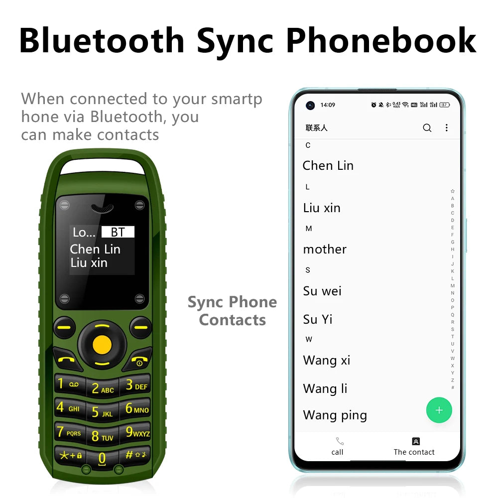 SERVO B25 Button Mini Mobile Phone 2 SIM Standby Bluetooth Dialing Surround Wear Blacklist Smallest Backup Cellphones for Sports