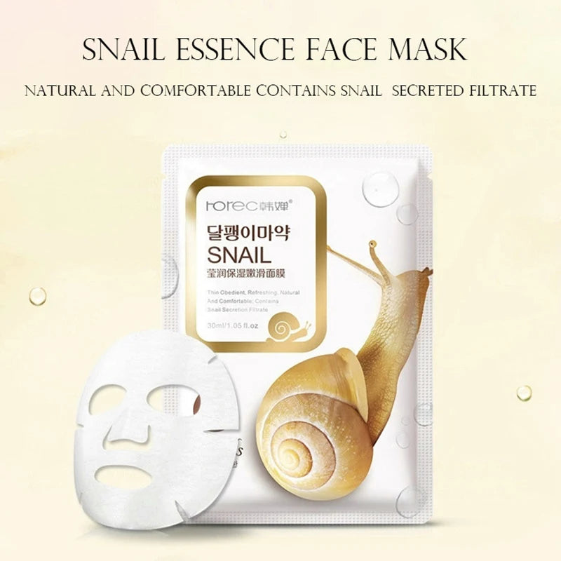 30pcs BIOAQUA skincare Face Masks Women Face skin care Sheet Mask Moisturizing Anti-wrinkle Hydrating Snail Korean Facial Mask