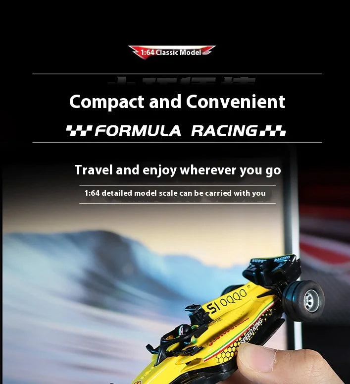 New RC car August Product 1:64 Mini Alloy Car Model, Adjustable Lighting Formula Racing, Children's Remote Control Car