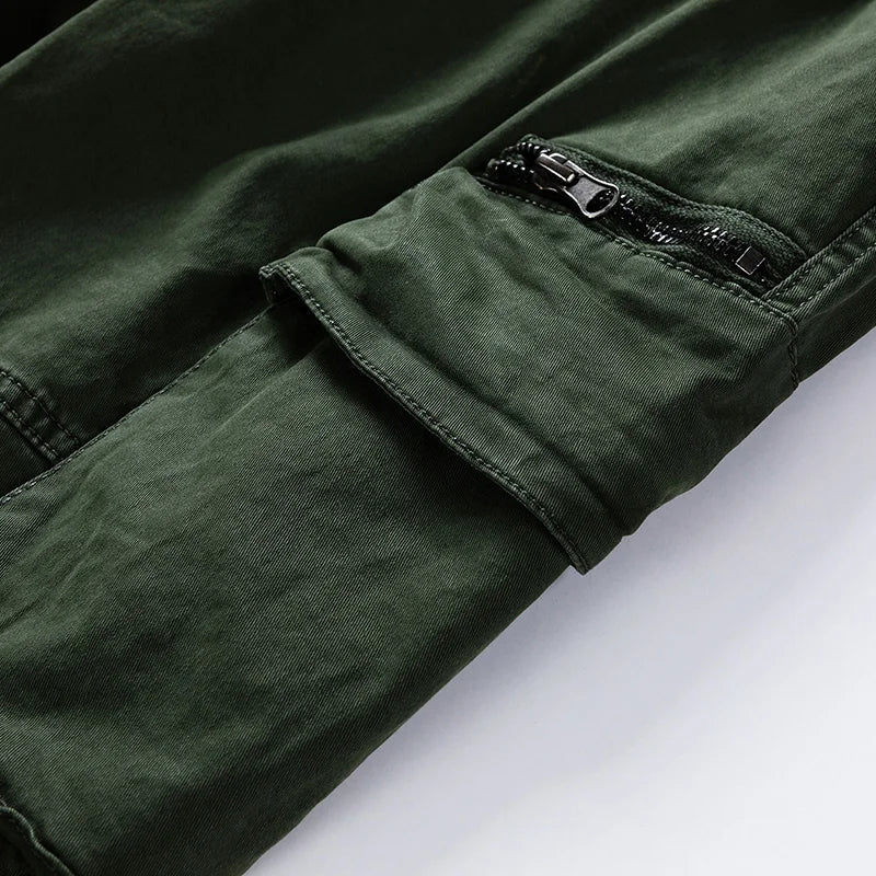 Spring and autumn trendy Cargo pants for men, slim, leggings, ruffian and handsome trousers, American multi bag pants, outdoor v