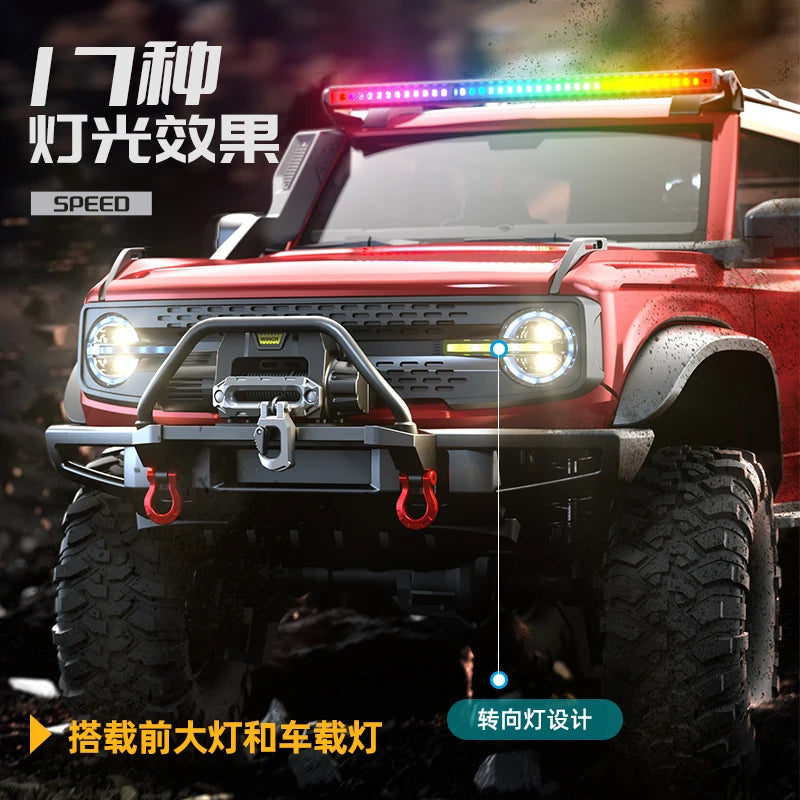 RC Car 1/10 HB RTR Remote Control Vehicle 2.4G Full Proportional Rock Crawler LED Light 4WD Off-Road Climbing Truck Toys Gifts