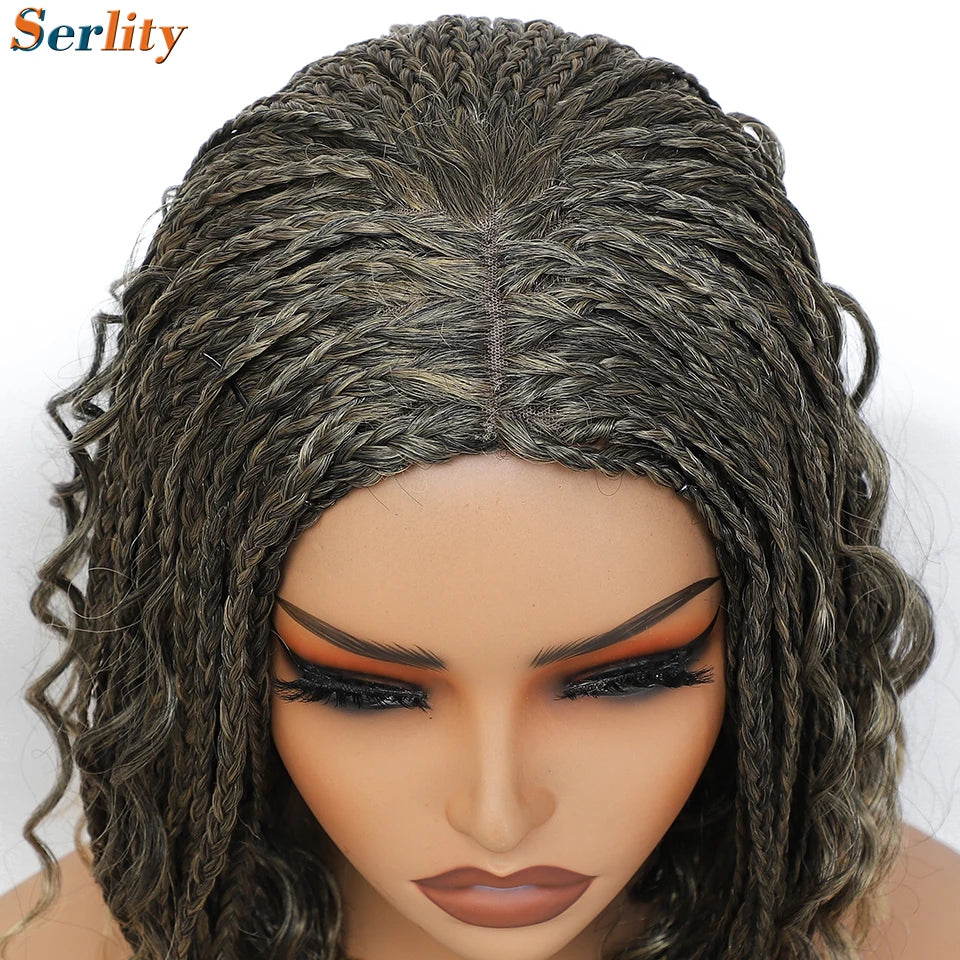 New Style Bob Box Braided Wigs For Black Women 12inches Synthetic Box Braids Crochet Hair Wigs On Sale Clearance Short Black Wig
